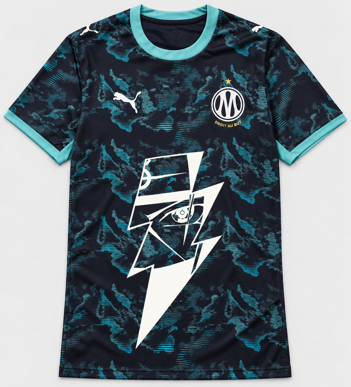 Olympique Marseille Dark Kakashi Lightning Eye Jersey — Front