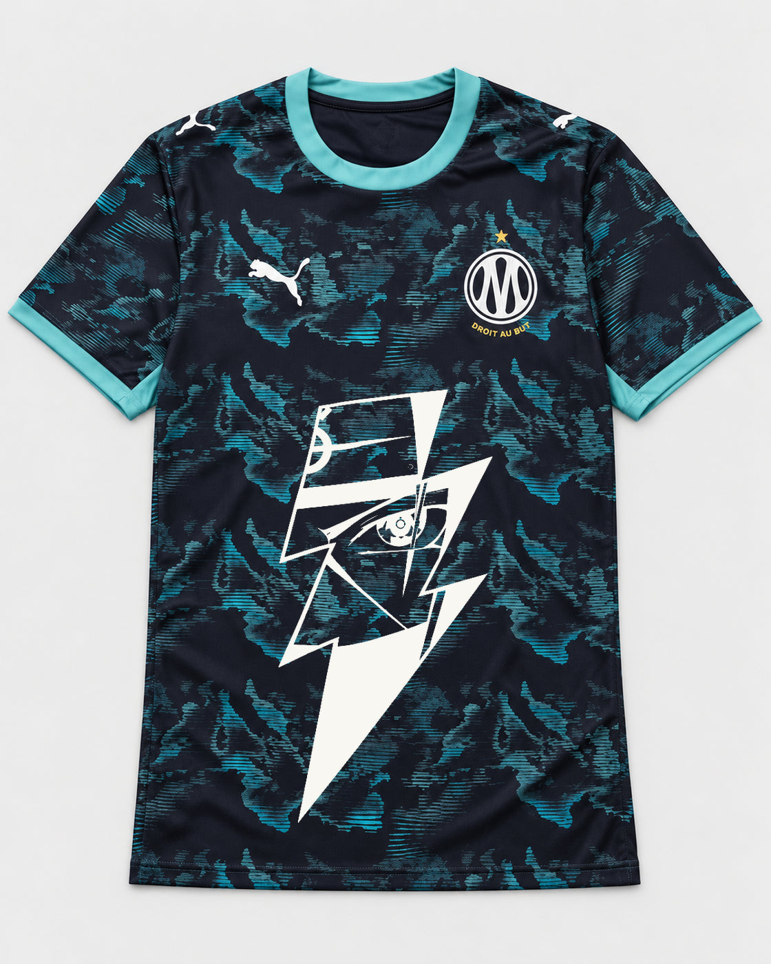 Olympique Marseille Dark Kakashi Lightning Eye Jersey — Front