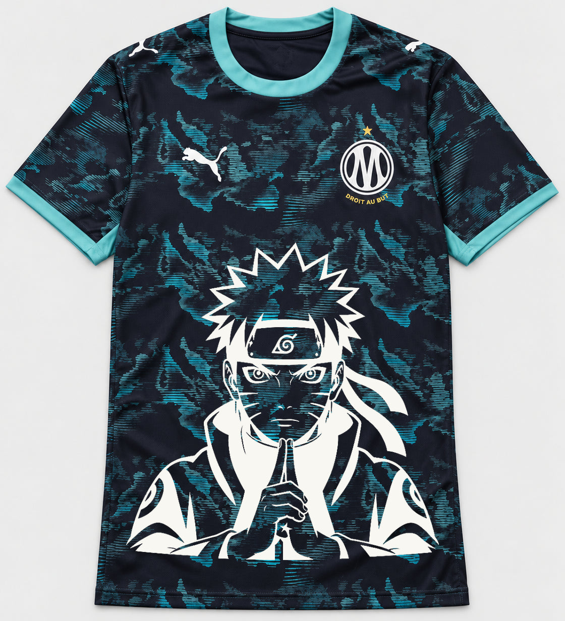 Olympique Marseille Dark Naruto Sage Resolve Jersey — Front