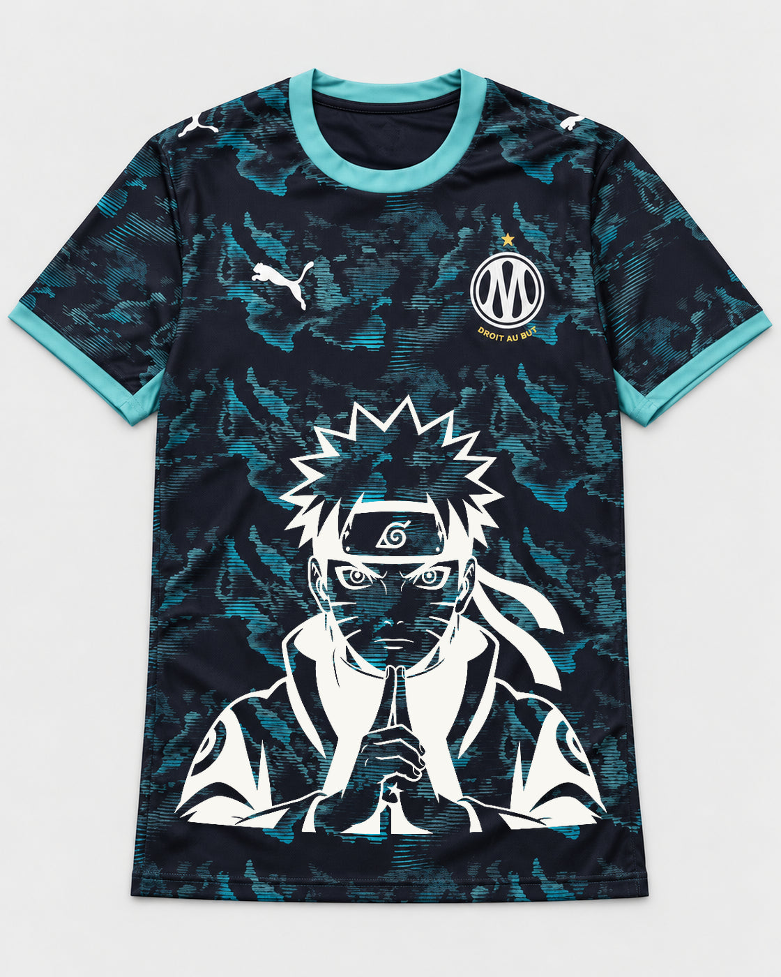 Olympique Marseille Dark Naruto Sage Resolve Jersey — Front