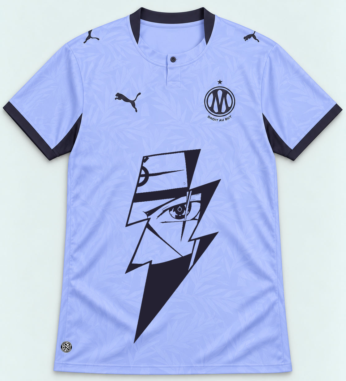 Olympique Marseille Lavender Kakashi Lightning Eye Jersey — Front
