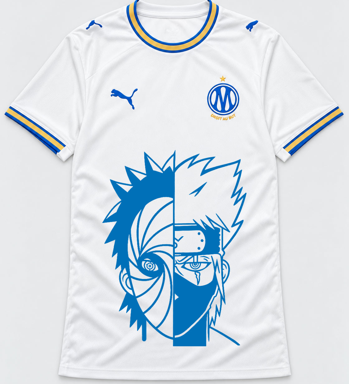 Olympique Marseille White Obito Kakashi Shared Destiny Jersey — Front