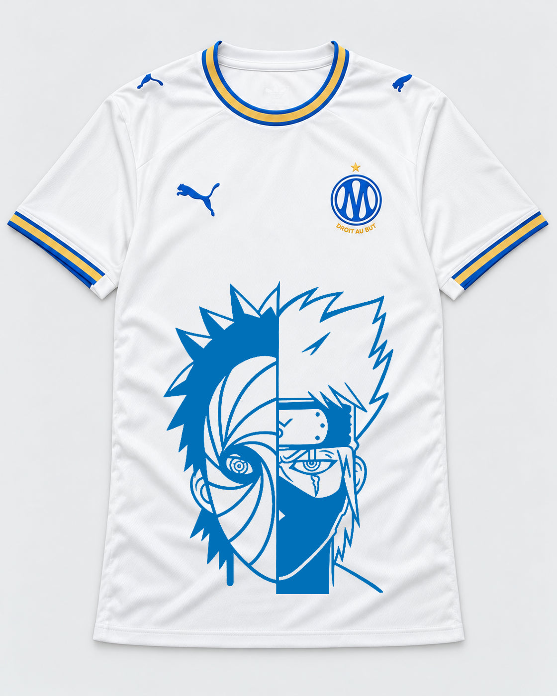 Olympique Marseille White Obito Kakashi Shared Destiny Jersey — Front