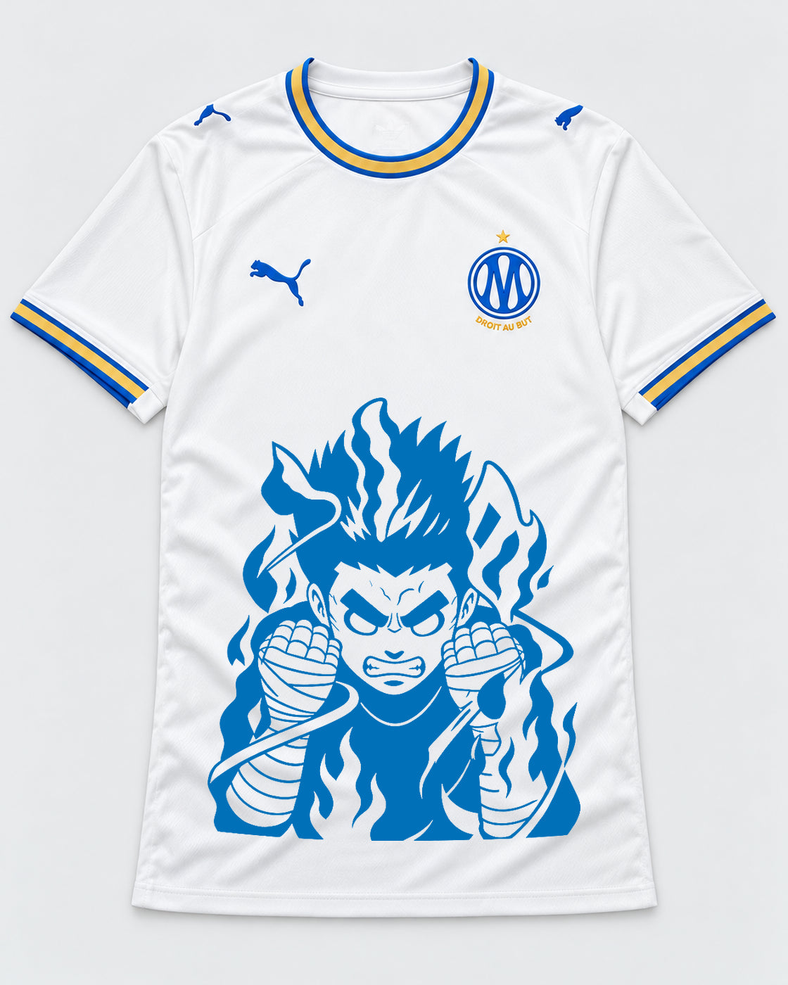 Olympique Marseille White Rock Lee Inner Flame Jersey — Front