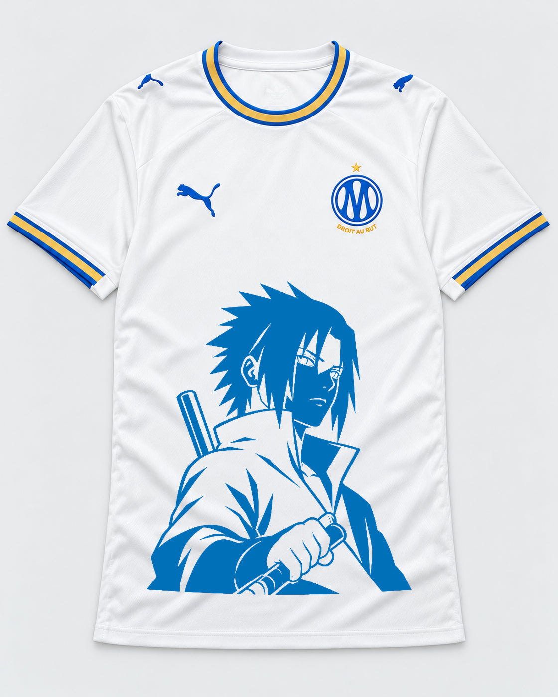Olympique Marseille White Sasuke Last Uchiha Jersey — Front