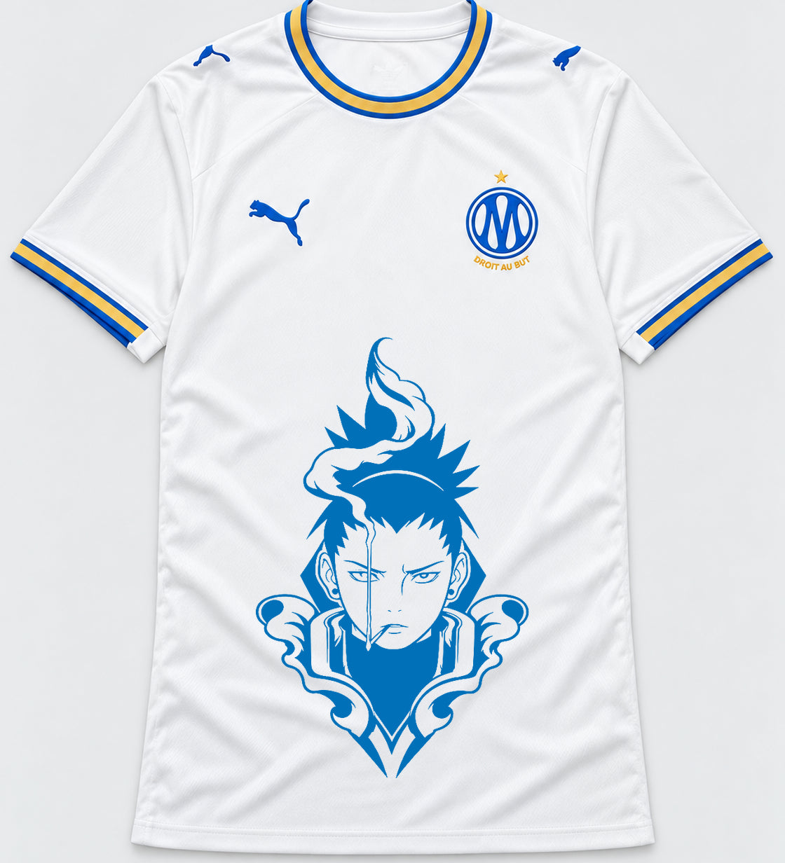 Olympique Marseille White Shikamaru Shadow Mind Jersey — Front