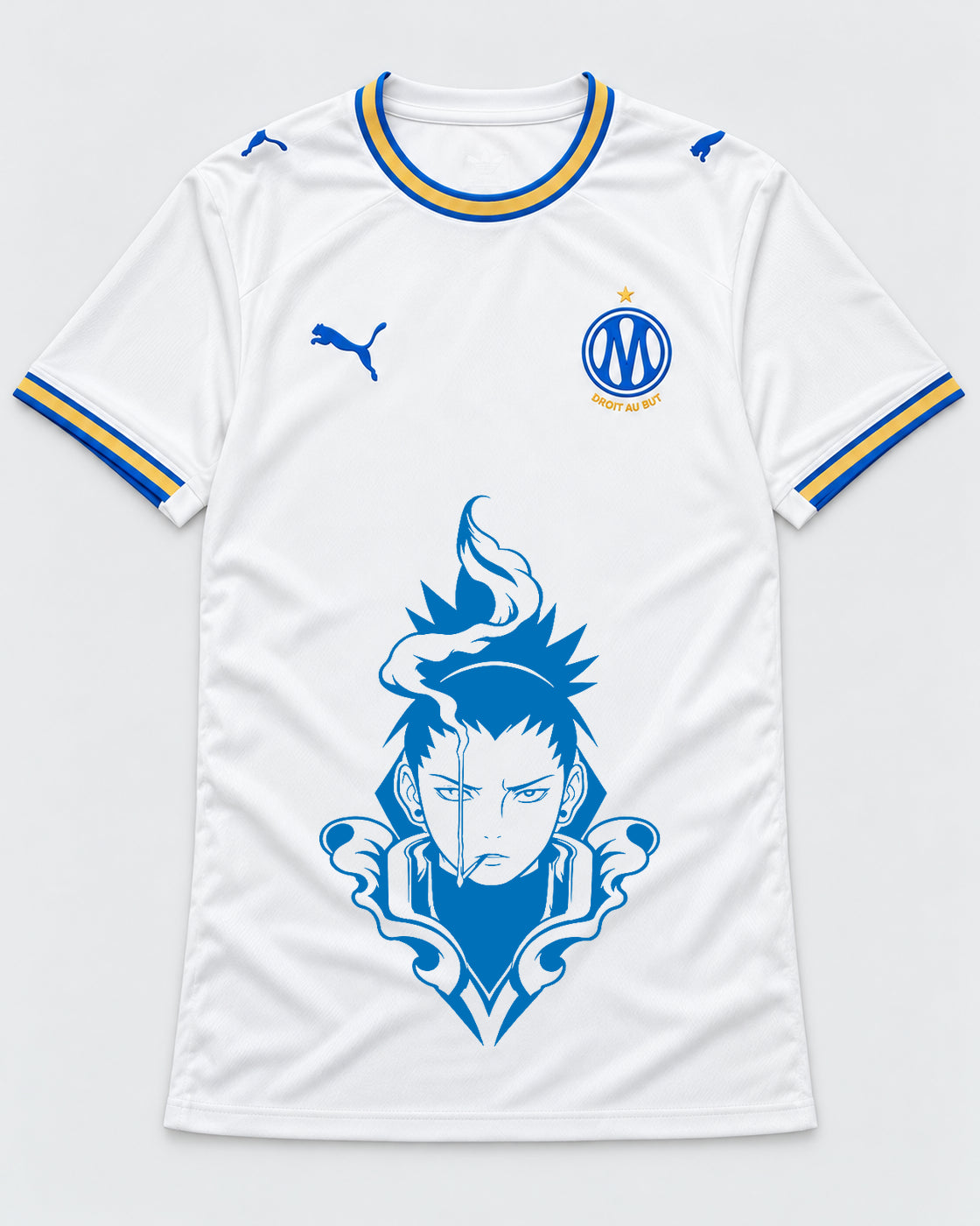Olympique Marseille White Shikamaru Shadow Mind Jersey — Front