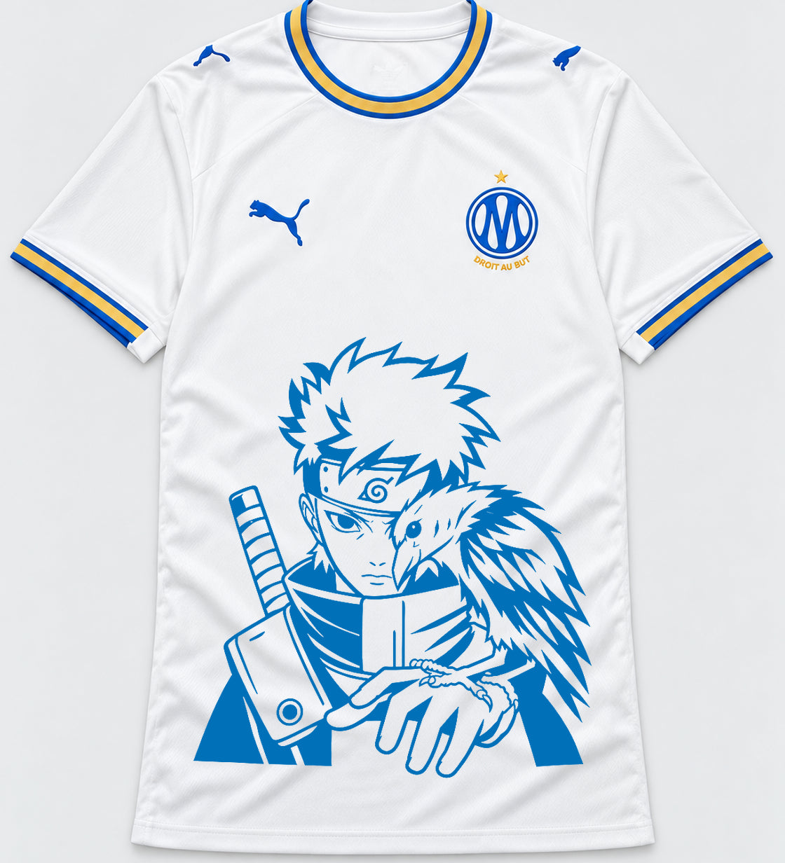 Olympique Marseille White Shisui Raven Oath Jersey — Front