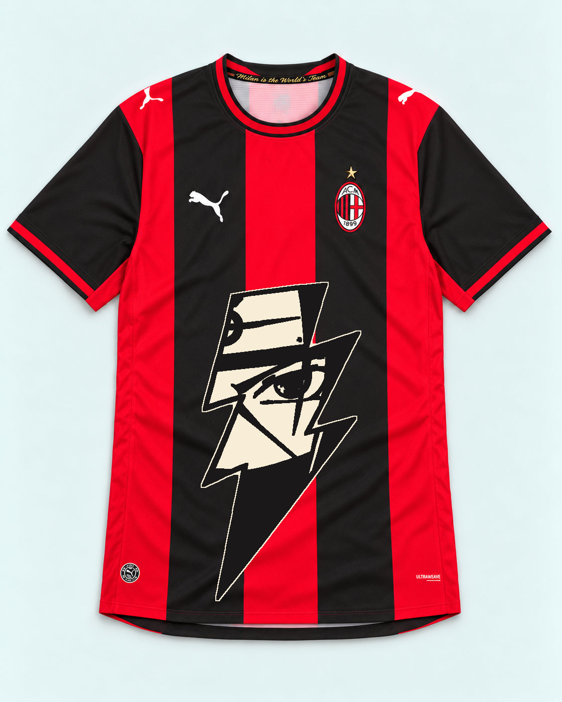 AC Milan Red Kakashi Lightning Eye Jersey — Front