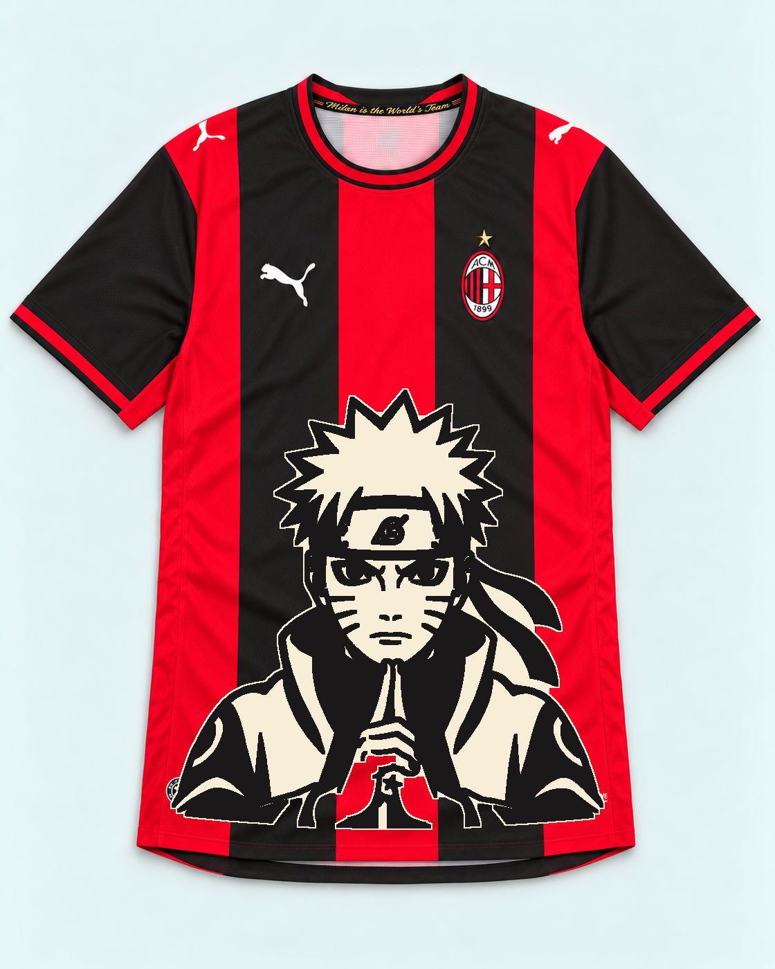 AC Milan Red Naruto Sage Resolve Jersey — Front