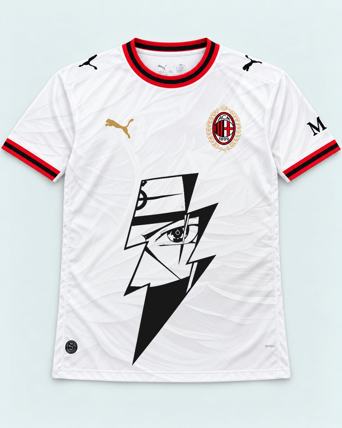 AC Milan White Kakashi Lightning Eye Jersey — Front