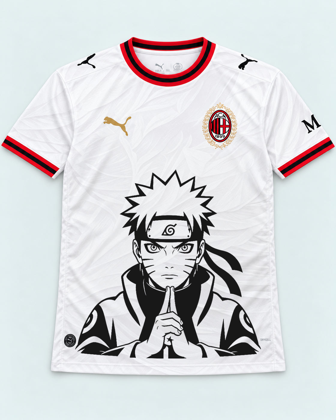 AC Milan White Naruto Sage Resolve Jersey — Front